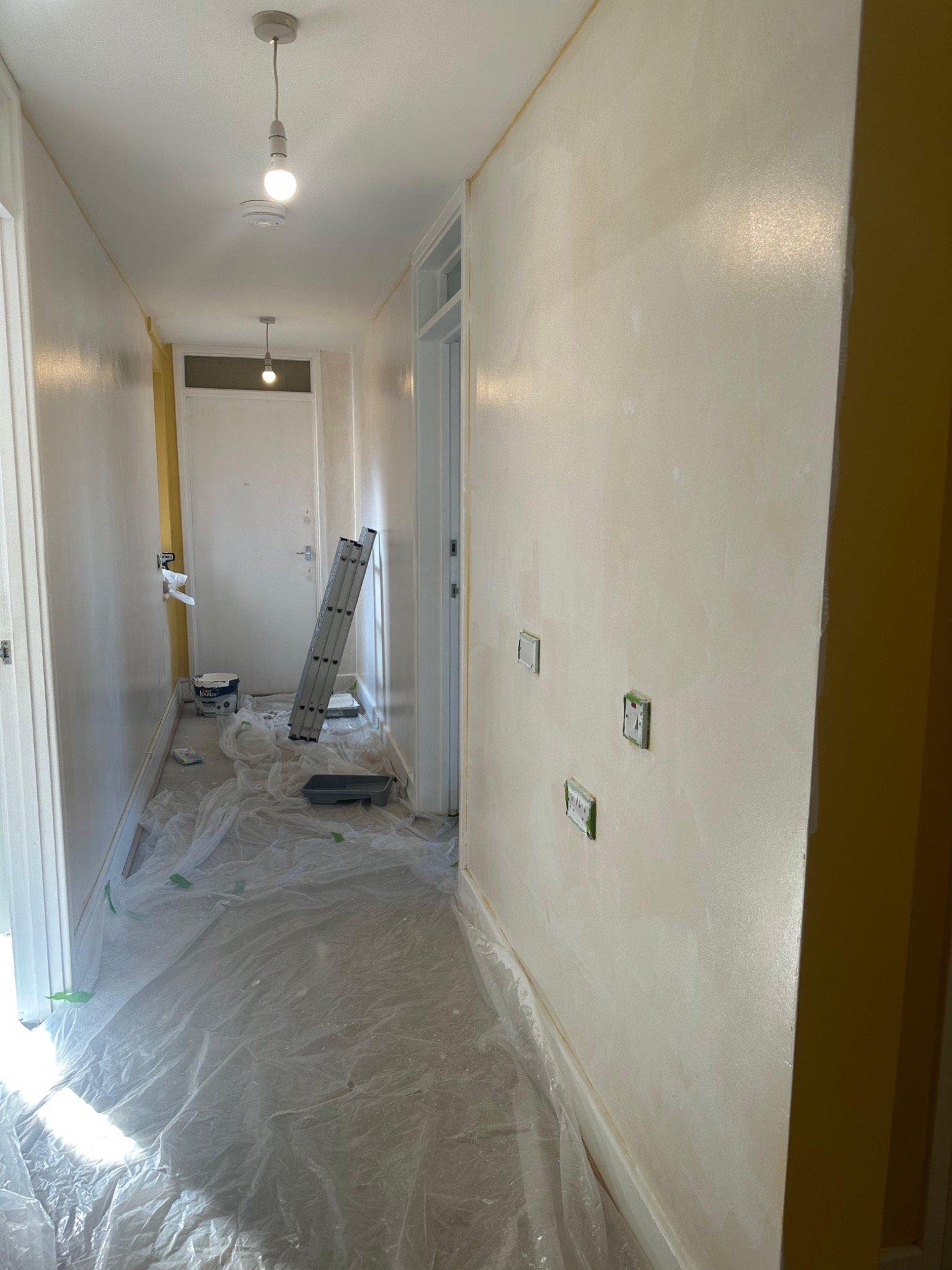 Work in progress, masking and protection in place