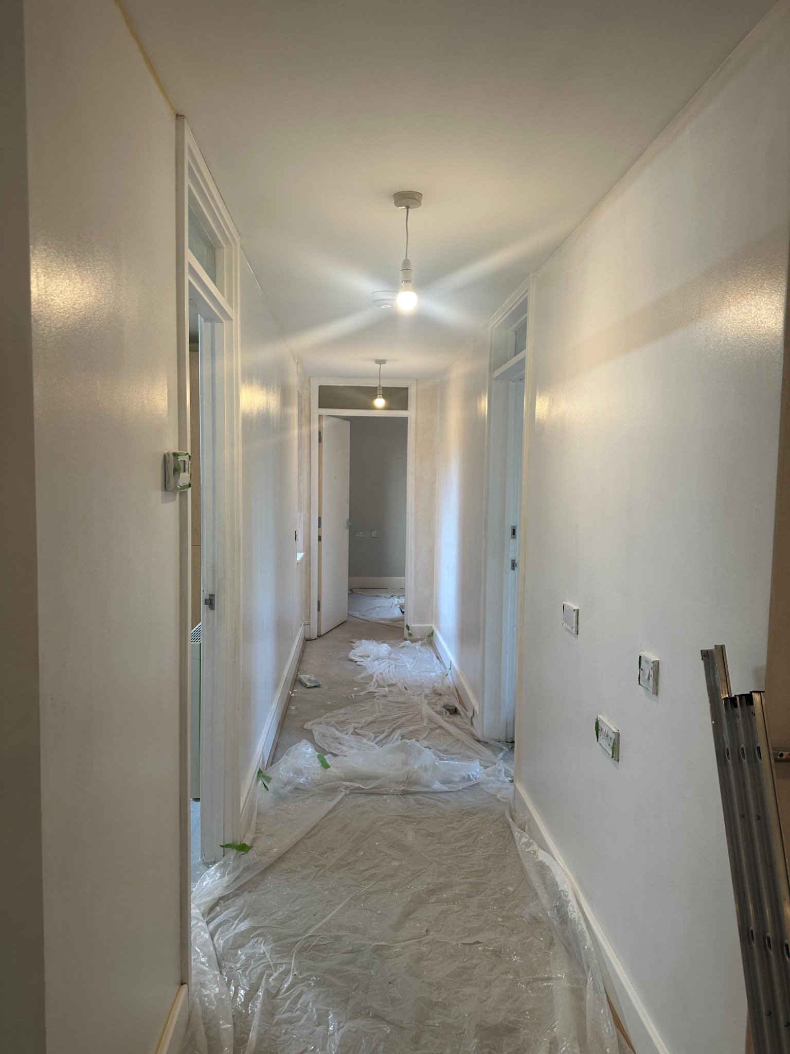 Freshly painted corridor with crisp edges