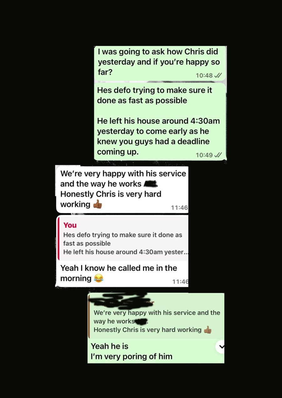 WhatsApp testimonial 1